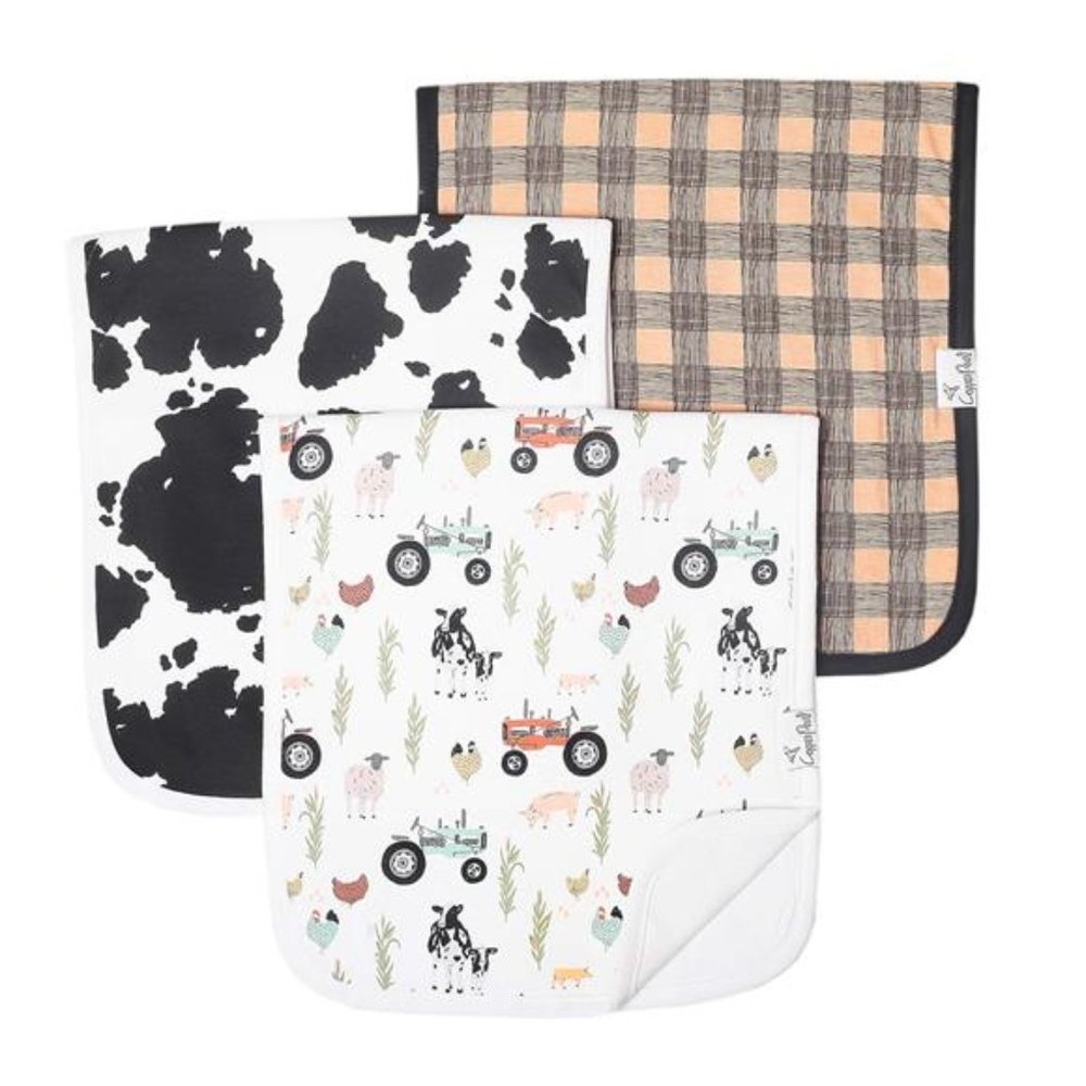 Copper Pearl Baby Burp Cloth Large 21''x10'' Size Premium Absorbent Triple Layer